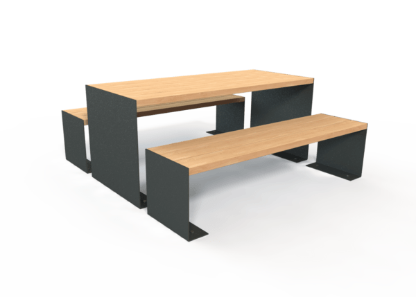 Madrid Steel and Timber Picnic Table & Benches