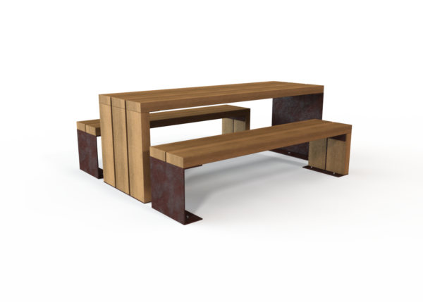 Asymmetric Picnic Table & Benches