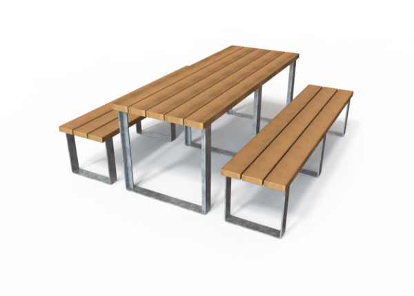 Winsford Steel and Timber Picnic Table & Benches