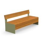 Bru Steel and Timber Bench with Backrest