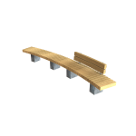 Curve Bench with Backrest