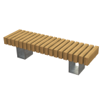 Rochester Cross Slat Steel and Timber Bench