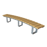 Winsford Curved Cross Slat Bench