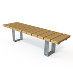 Winsford Steel and Timber Cross Slat Bench