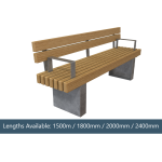 Greenwich Modular Bench with Backrest and Armrest