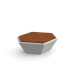 Cristal L Wooden Top Concrete Seat