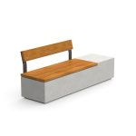 Log 210 Concrete Bench with Backrest