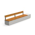 Log 360 Concrete Bench with Double Backrest