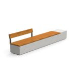 Log 360 Concrete Bench with Backrest