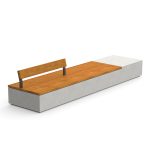 Log 400 Concrete Bench with Backrest