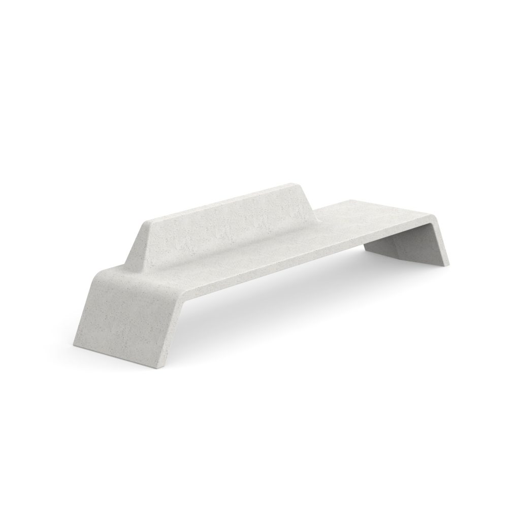Image showcasing Mimetic Compact Concrete Bench with Backrest | Street Furniture ...