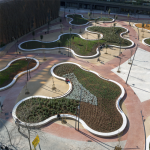 campus concrete bench planter