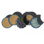 Crescent Planter Bench Group Image Top