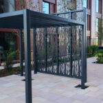 Bespoke steel pergolas and benches at The Eades, Walthamstow, London